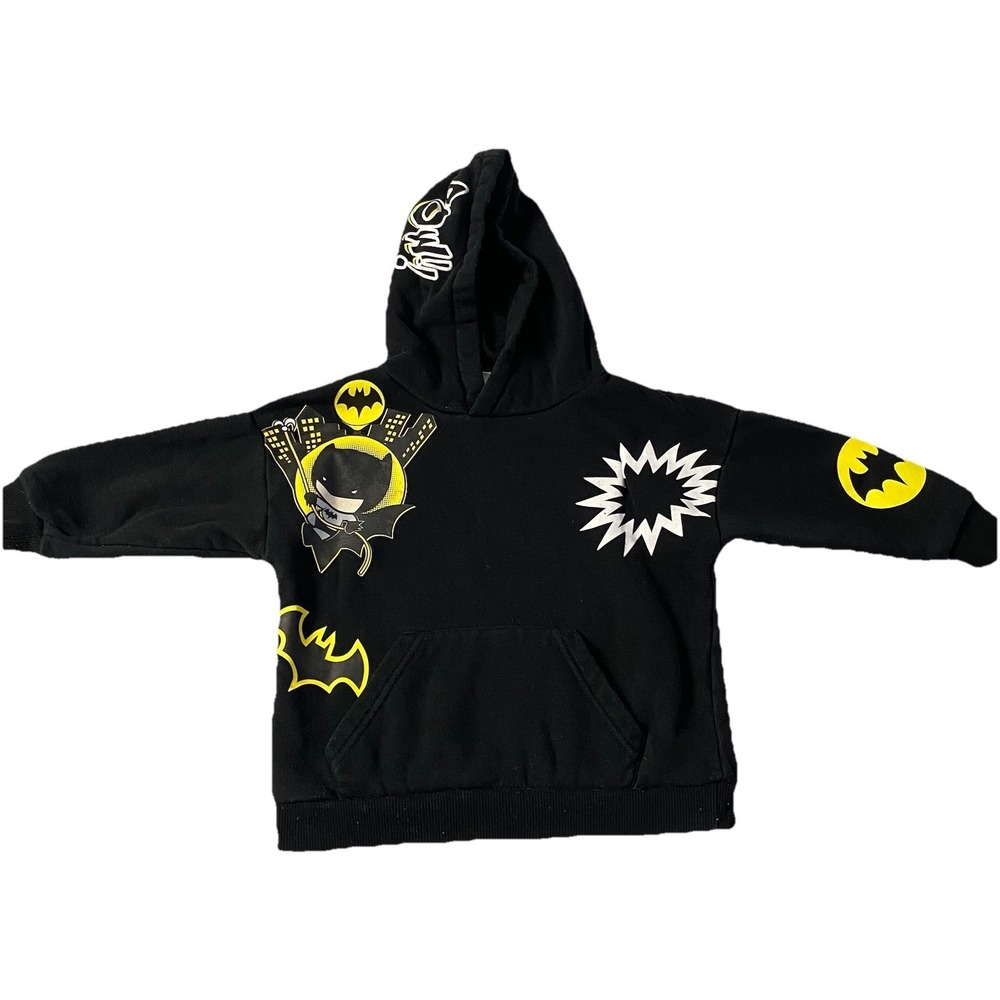 DC Comics Batman Pullover Hoodie Boys Size 2-3 Yrs Justice League Yellow Black